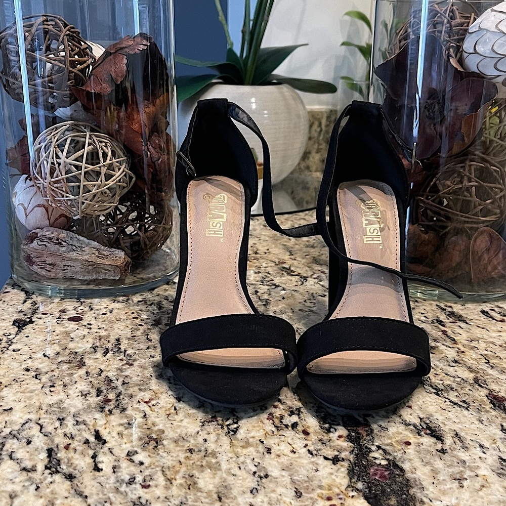 sandal  with buckle closure, 4” inch heel height